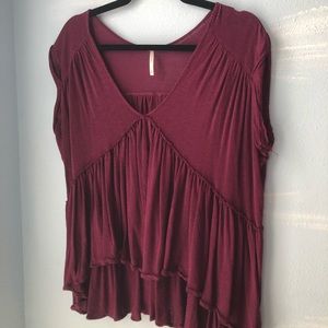 Burgundy free people swing top